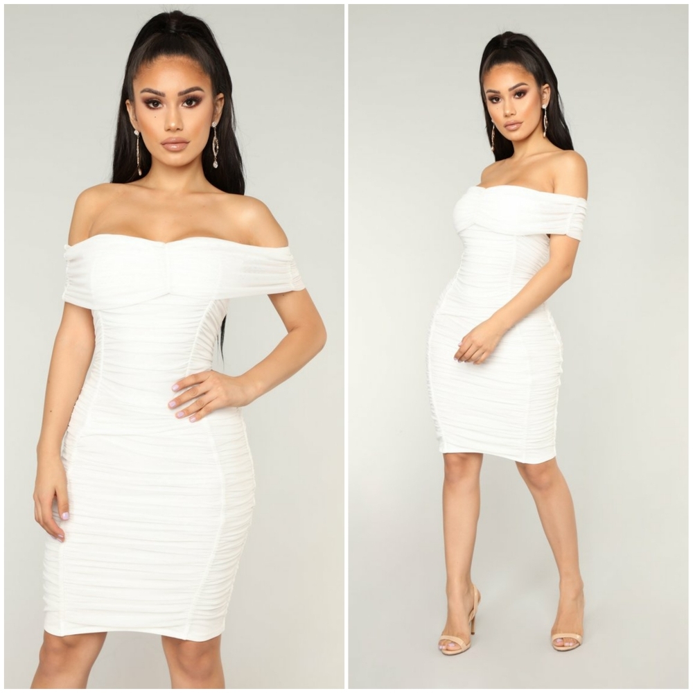 Chennai Ruched Dress - White